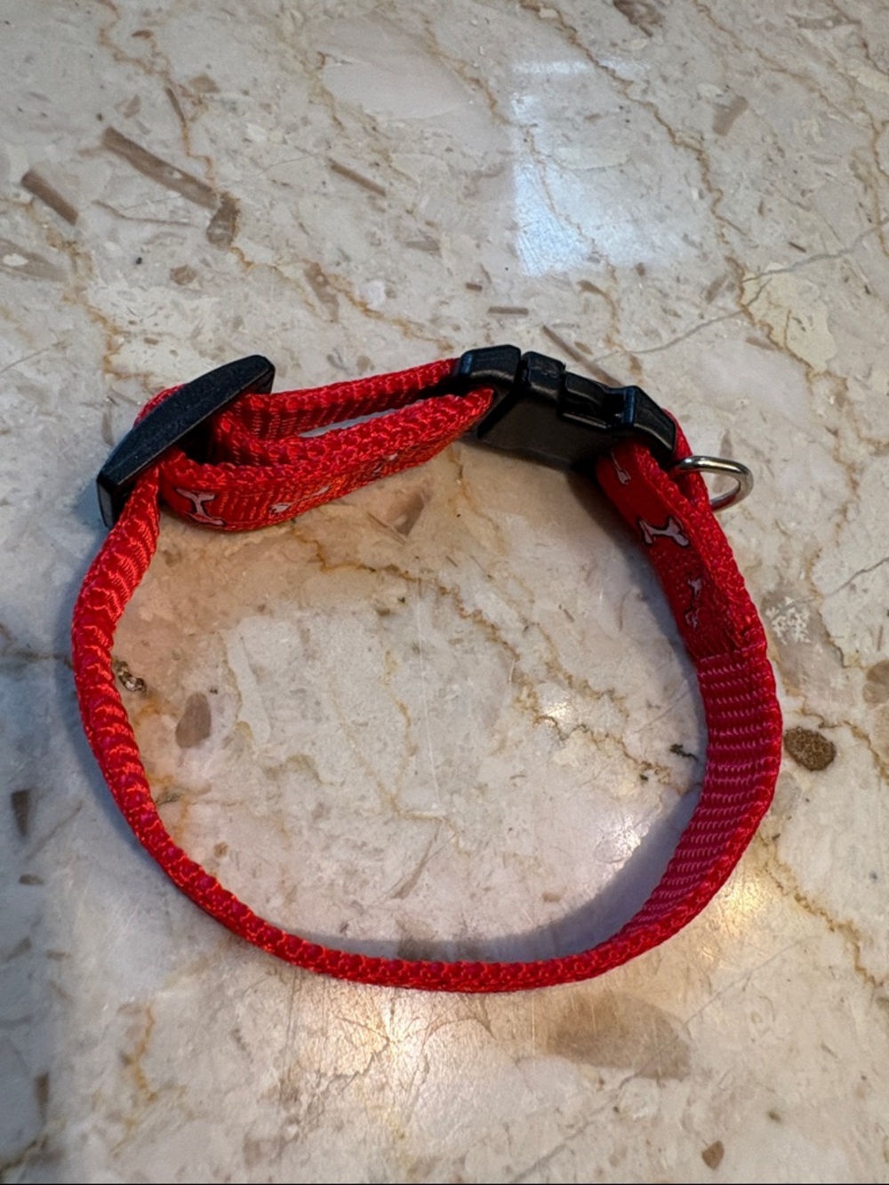 NWT 2-Adjustable Toy Dog Collars - Red & Black Bone Pattern - Picture 10 of 16